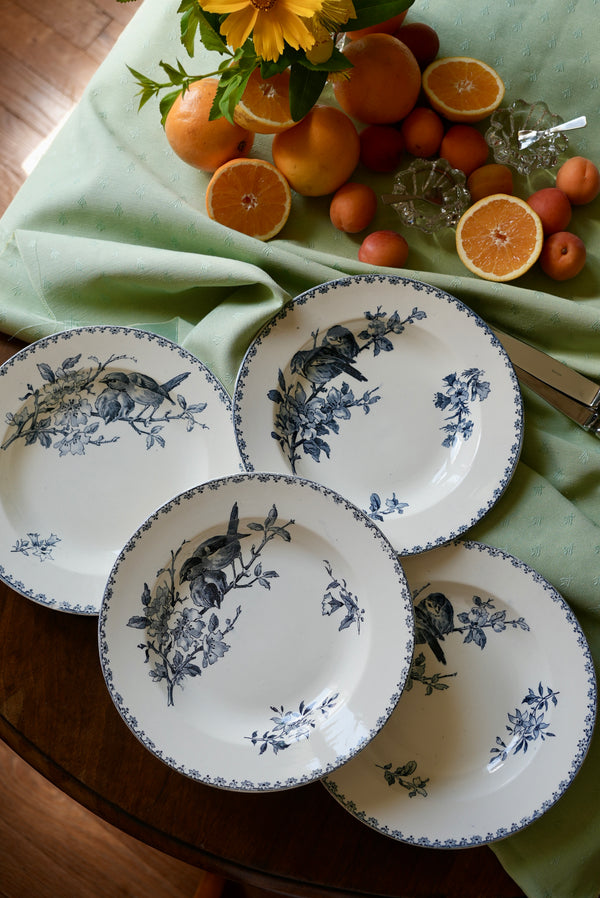 4 assiettes creuses Sarreguemines Favori Bleu